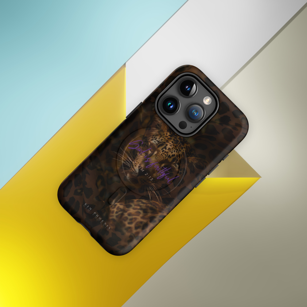 Hardcase iPhone®-Hülle 'God is faithful - leopard' mit MagSafe®