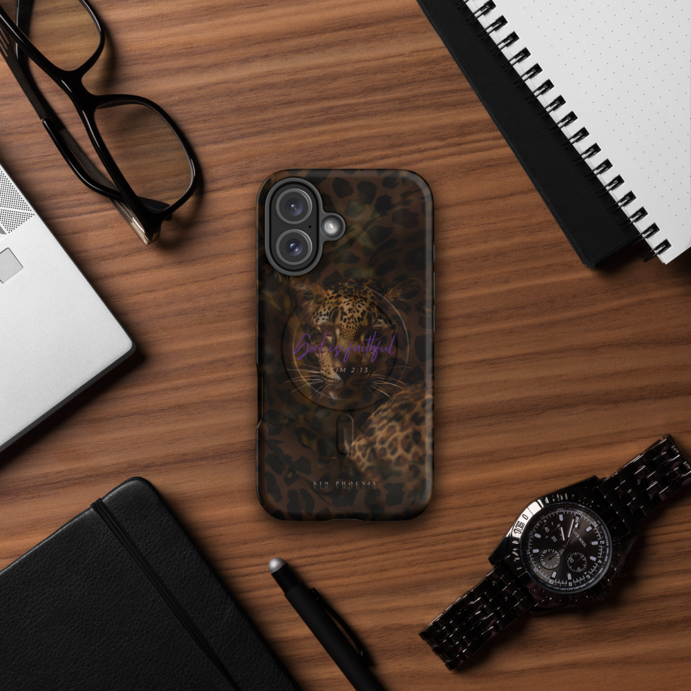 Hardcase iPhone®-Hülle 'God is faithful - leopard' mit MagSafe®
