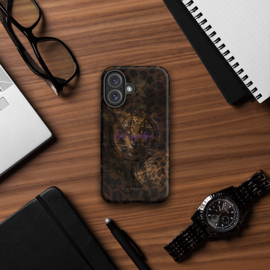 Hardcase iPhone®-Hülle 'God is faithful - leopard' mit MagSafe®